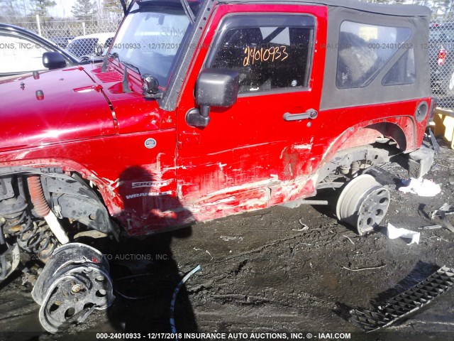 1J4AA2D13BL609109 - 2011 JEEP WRANGLER SPORT RED photo 6