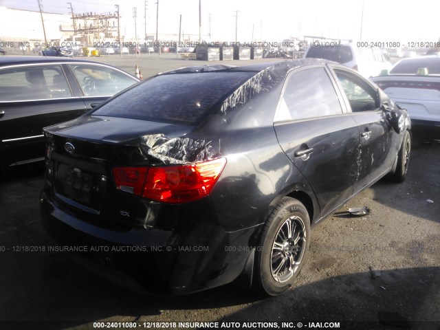 KNAFU4A26B5454309 - 2011 KIA FORTE EX BLACK photo 4