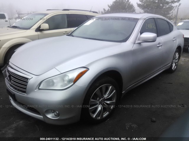 JN1BY1AR0CM396466 - 2012 INFINITI M37 X SILVER photo 2