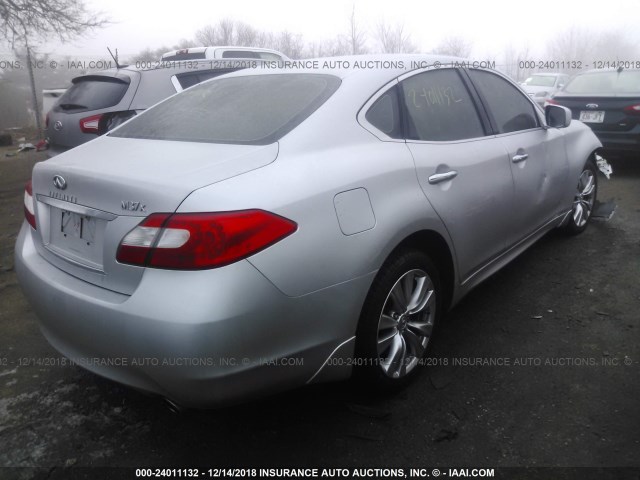 JN1BY1AR0CM396466 - 2012 INFINITI M37 X SILVER photo 4