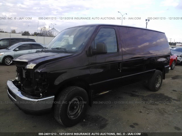 1FTSE3EL8BDA16053 - 2011 FORD ECONOLINE E350 SUPER DUTY VAN BURGUNDY photo 2