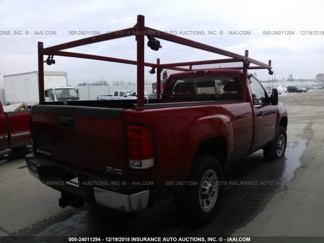 1GT312CG7DF109198 - 2013 GMC SIERRA RED photo 4