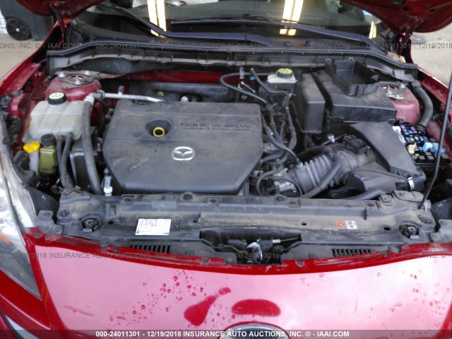 JM1BL1H57A1279111 - 2010 MAZDA 3 S RED photo 10