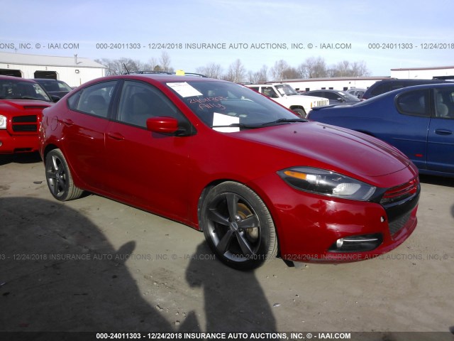 1C3CDFBH3DD224745 - 2013 DODGE DART SXT RED photo 1