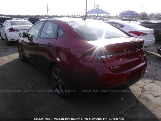 1C3CDFBH3DD224745 - 2013 DODGE DART SXT RED photo 3