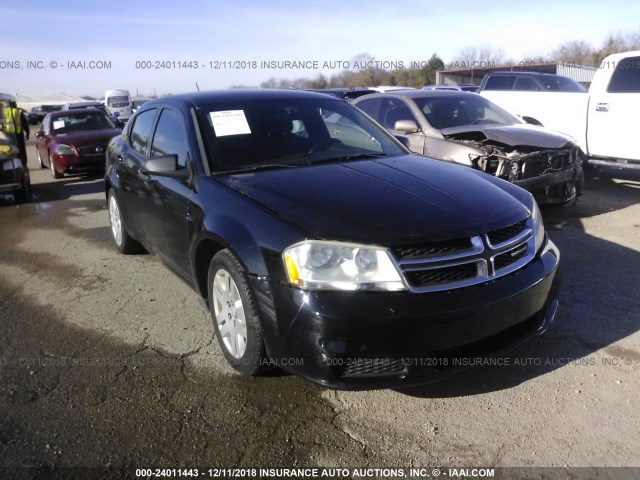 1C3CDZABXEN226339 - 2014 DODGE AVENGER BLACK photo 1