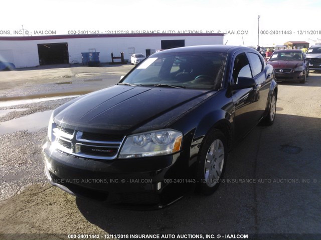 1C3CDZABXEN226339 - 2014 DODGE AVENGER BLACK photo 2