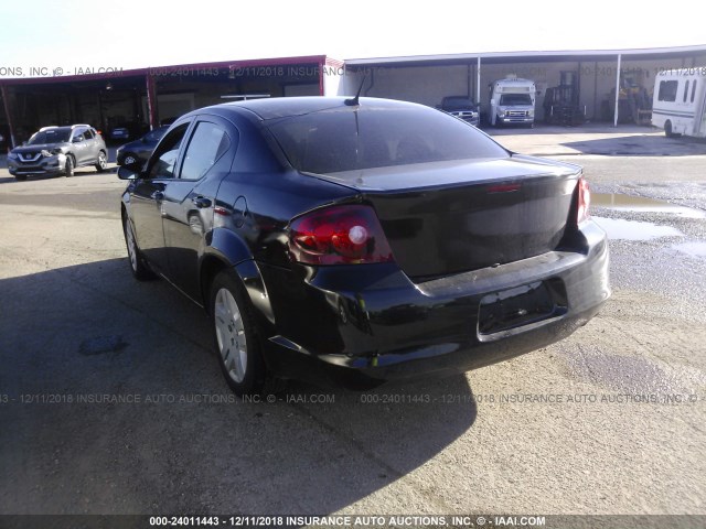 1C3CDZABXEN226339 - 2014 DODGE AVENGER BLACK photo 3