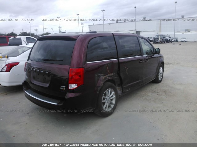 2C4RDGCGXJR215518 - 2018 DODGE GRAND CARAVAN SXT MAROON photo 4