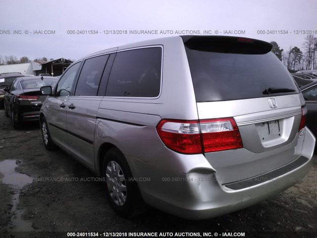 5FNRL38205B074212 - 2005 HONDA ODYSSEY LX SILVER photo 3