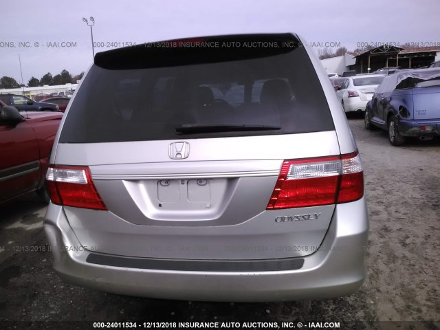 5FNRL38205B074212 - 2005 HONDA ODYSSEY LX SILVER photo 6