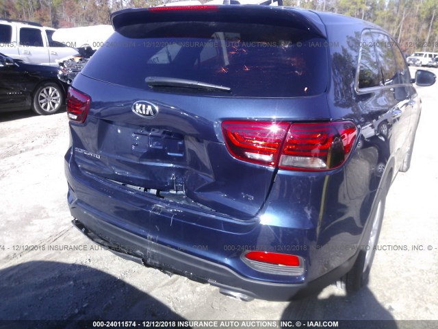 5XYPGDA56KG489917 - 2019 KIA SORENTO LX/L BLUE photo 6