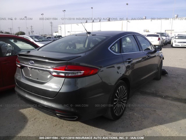 3FA6P0D93JR124527 - 2018 FORD FUSION TITANIUM/PLATINUM GRAY photo 4