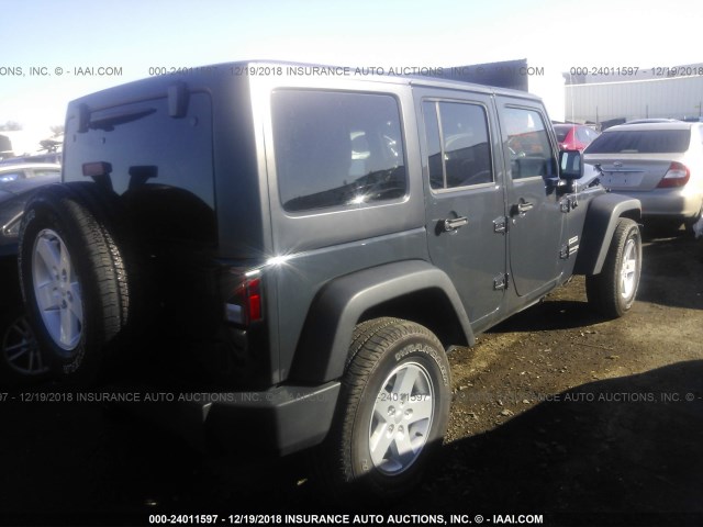 1C4BJWDGXJL887252 - 2018 JEEP WRANGLER UNLIMITED SPORT GRAY photo 4