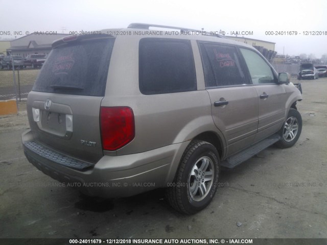 2HKYF18434H528266 - 2004 HONDA PILOT EX BEIGE photo 4