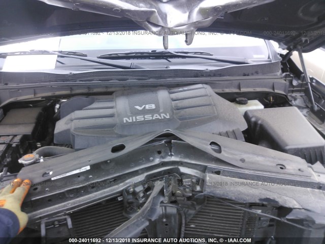 1N6AA1E51JN526859 - 2018 NISSAN TITAN SV/SL/PRO-4X/PLAT RES GRAY photo 10