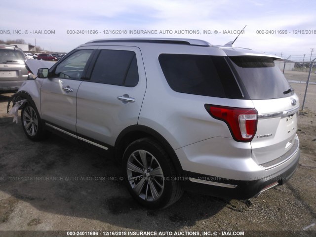 1FM5K8F85JGB48290 - 2018 FORD EXPLORER LIMITED SILVER photo 3