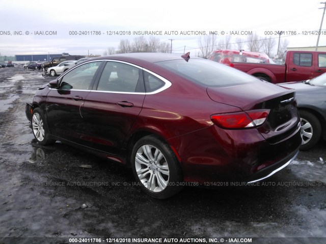 1C3CCCAB0FN673098 - 2015 CHRYSLER 200 LIMITED RED photo 3