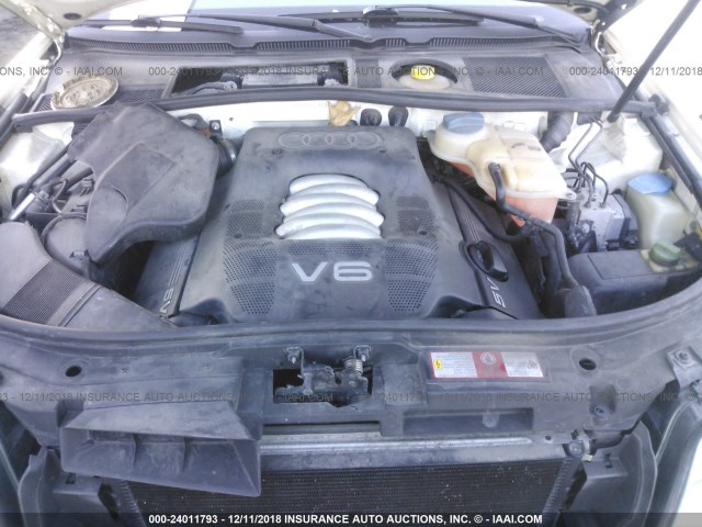 WAULH54B61N003503 - 2001 AUDI A6 2.8 AVANT QUATTRO WHITE photo 10