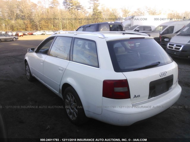 WAULH54B61N003503 - 2001 AUDI A6 2.8 AVANT QUATTRO WHITE photo 3