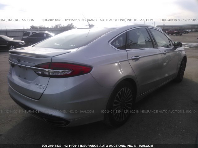 3FA6P0K90HR158809 - 2017 FORD FUSION TITANIUM SILVER photo 4