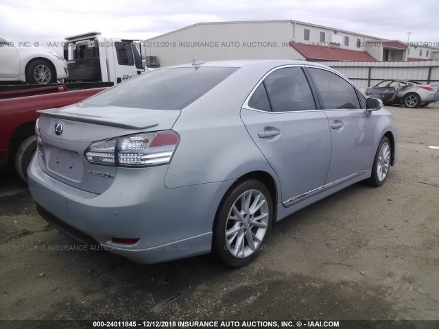 JTHBB1BA8A2009306 - 2010 LEXUS HS 250H SILVER photo 4