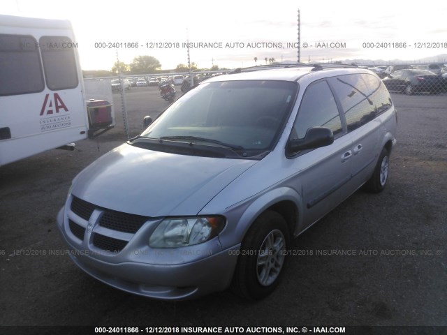 2B4GP44342R685552 - 2002 DODGE GRAND CARAVAN SPORT SILVER photo 2