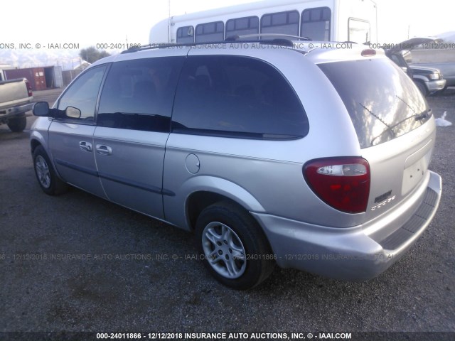 2B4GP44342R685552 - 2002 DODGE GRAND CARAVAN SPORT SILVER photo 3