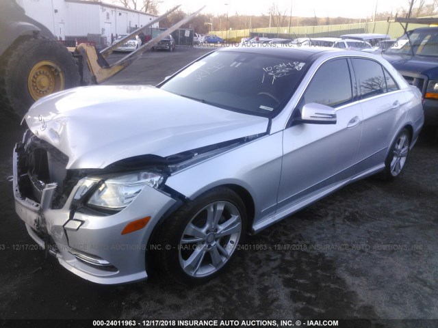 WDDHF8JBXDA715891 - 2013 MERCEDES-BENZ E SILVER photo 2