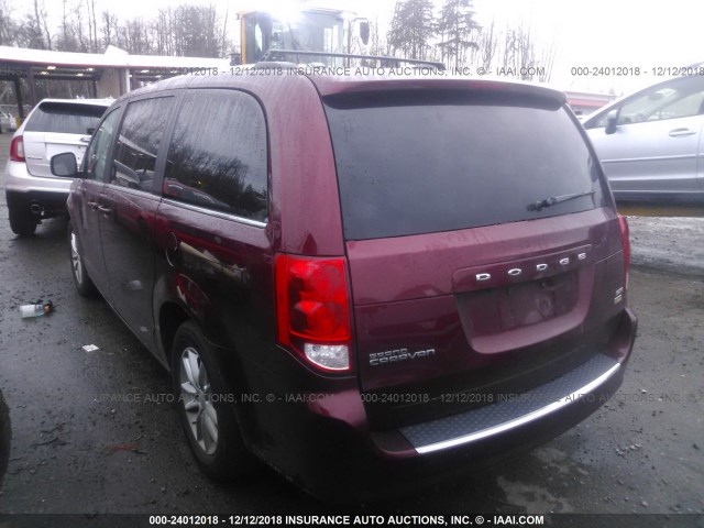 2C4RDGCG6JR207156 - 2018 DODGE GRAND CARAVAN SXT MAROON photo 3