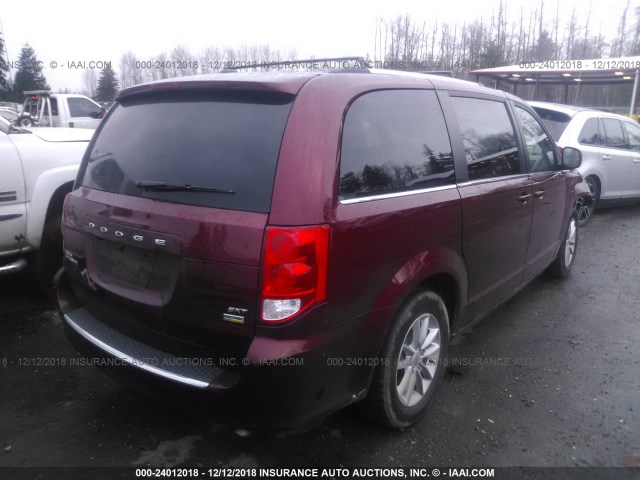 2C4RDGCG6JR207156 - 2018 DODGE GRAND CARAVAN SXT MAROON photo 4