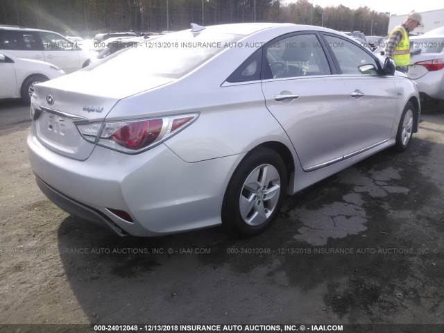 KMHEC4A46CA046951 - 2012 HYUNDAI SONATA HYBRID SILVER photo 4