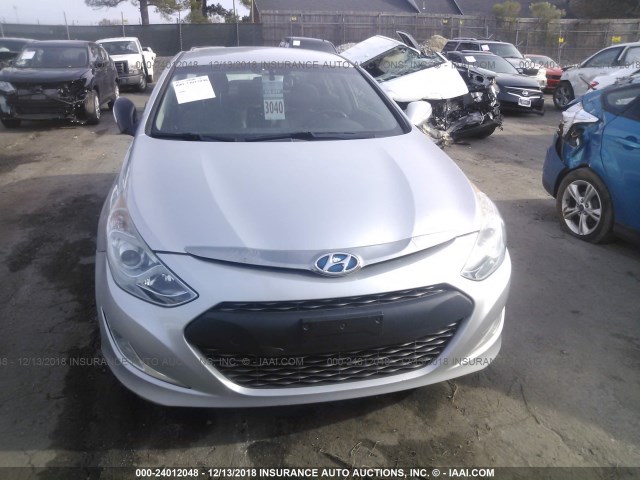 KMHEC4A46CA046951 - 2012 HYUNDAI SONATA HYBRID SILVER photo 6