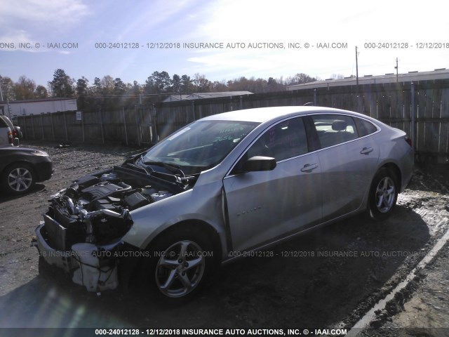 1G1ZB5ST1HF282656 - 2017 CHEVROLET MALIBU LS SILVER photo 2