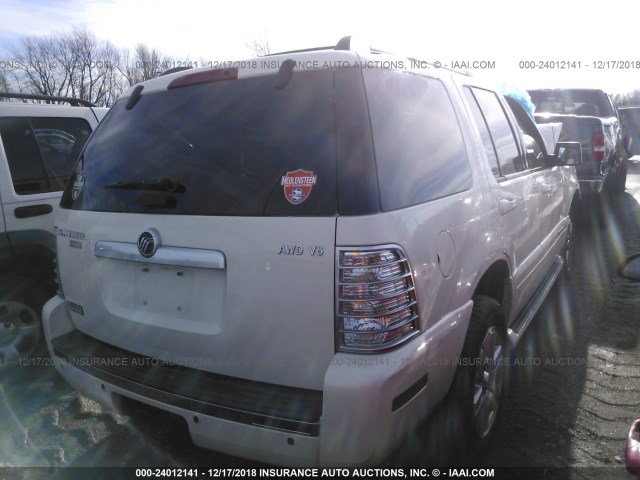 4M2EU488X8UJ12623 - 2008 MERCURY MOUNTAINEER PREMIER WHITE photo 4