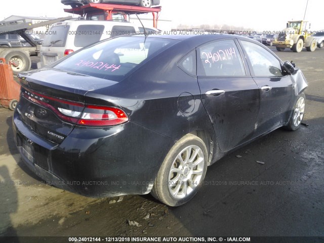 1C3CDFCB6FD300780 - 2015 DODGE DART LIMITED BLACK photo 4