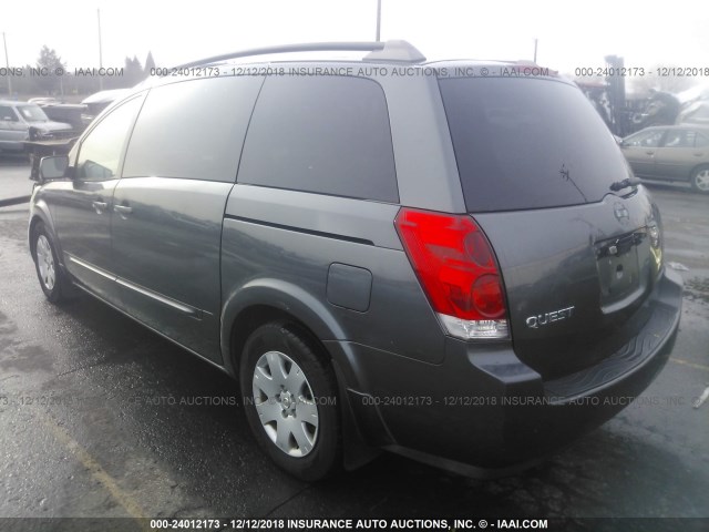 5N1BV28U65N114880 - 2005 NISSAN QUEST S/SE/SL GRAY photo 3