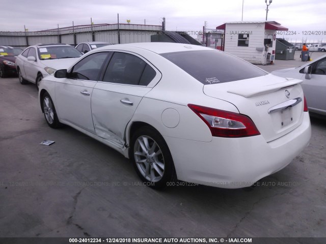 1N4AA51E59C813327 - 2009 NISSAN MAXIMA S/SV WHITE photo 3