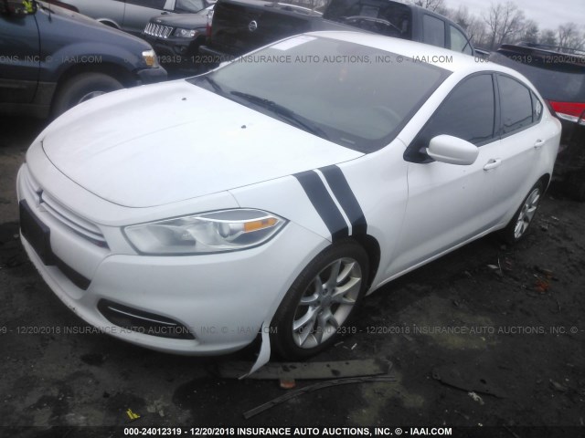 1C3CDFBA6DD142981 - 2013 DODGE DART SXT WHITE photo 2