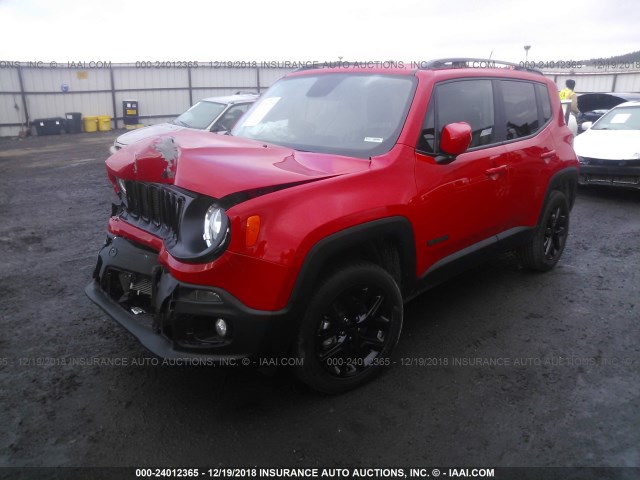 ZACCJBBB8HPG44856 - 2017 JEEP RENEGADE LATITUDE RED photo 2