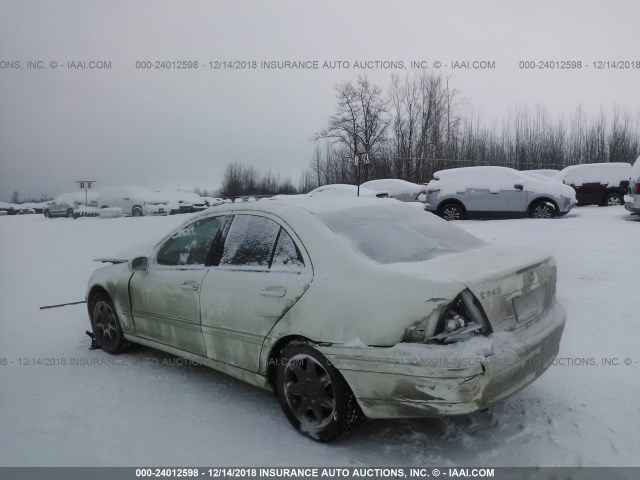 WDBRF81J63F353158 - 2003 MERCEDES-BENZ C 240 4MATIC WHITE photo 3