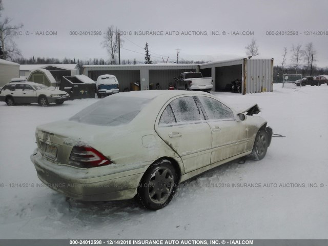 WDBRF81J63F353158 - 2003 MERCEDES-BENZ C 240 4MATIC WHITE photo 4