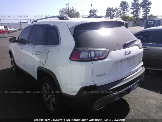 1C4PJMDX6KD228316 - 2019 JEEP CHEROKEE LIMITED WHITE photo 3