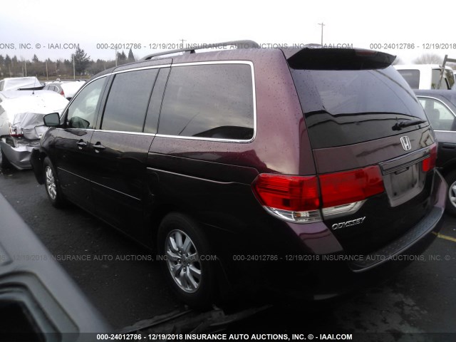 5FNRL3H62AB011688 - 2010 HONDA ODYSSEY EXL MAROON photo 3