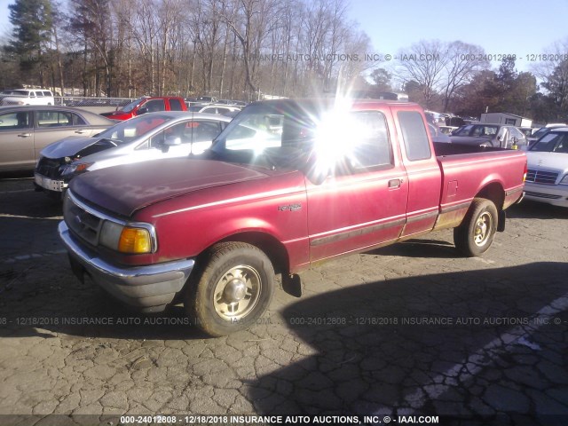 1FTCR14X8TPA51290 - 1996 FORD RANGER SUPER CAB RED photo 2