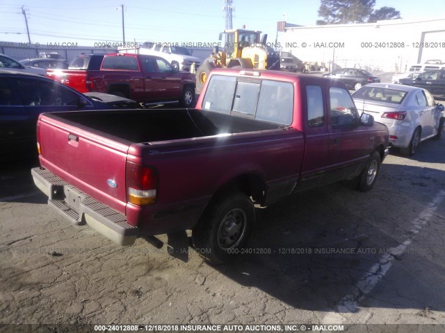 1FTCR14X8TPA51290 - 1996 FORD RANGER SUPER CAB RED photo 4