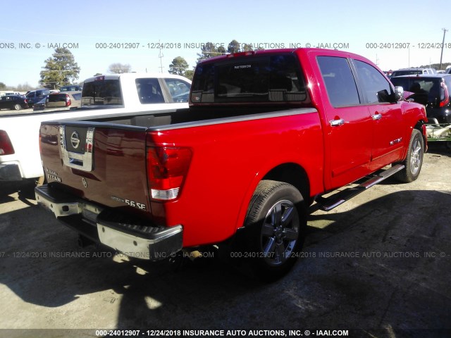 1N6BA0EC3AN322996 - 2010 NISSAN TITAN XE/SE/LE/PRO-4X RED photo 4