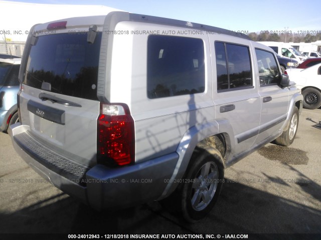 1J8HG48K66C188454 - 2006 JEEP COMMANDER SILVER photo 4