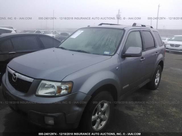 4F2CZ49H78KM24133 - 2008 MAZDA TRIBUTE HYBRID SILVER photo 2