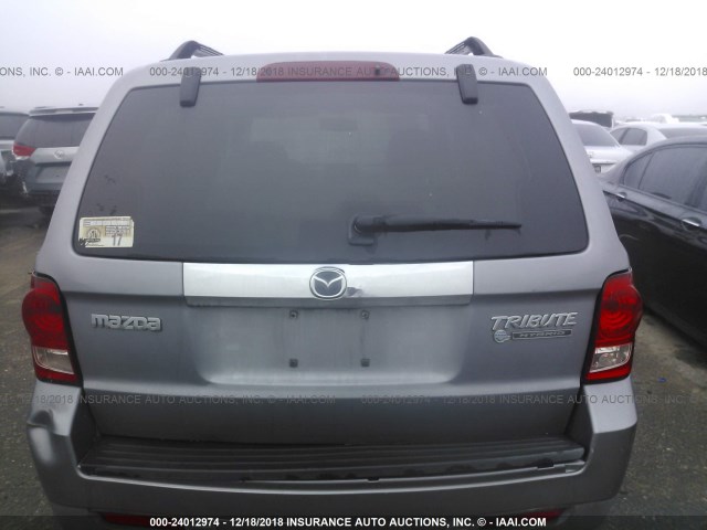 4F2CZ49H78KM24133 - 2008 MAZDA TRIBUTE HYBRID SILVER photo 6